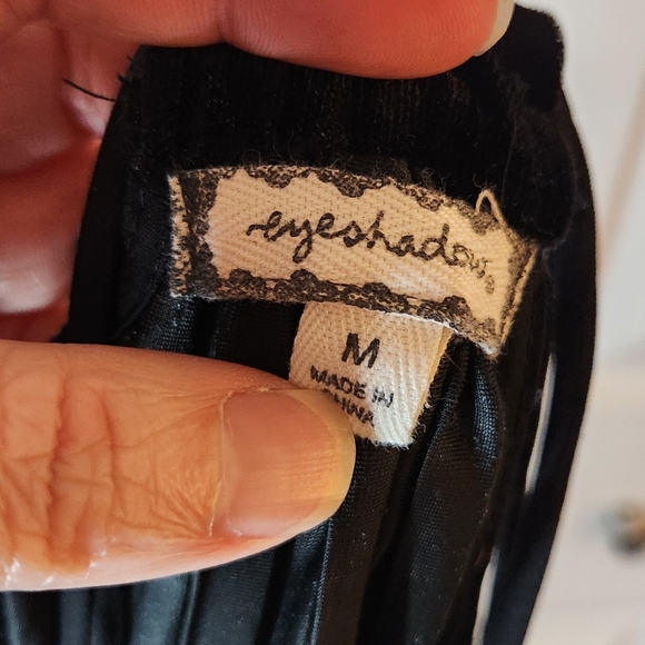 Velvet Like Cordouroy Look Black Dress With Racer Back Size Medium - Picture 4 of 5